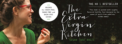 Susan Jane White’s Extra Virgin Kitchen is packed with sinfully delicious recipes for wheat-free, sugar-free and dairy-free eating