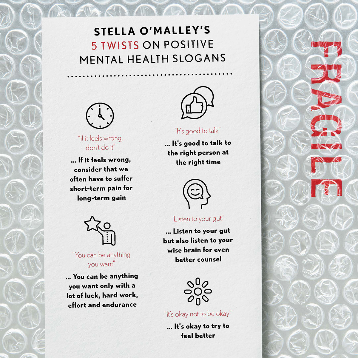 Stella O'Malley's 5 twists on positive mental health slogans